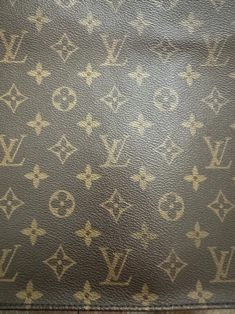Vintage, 2002 Louis Vuitton Classic Brown/Tan Monogram Canvas Sac Plat Tote Bag